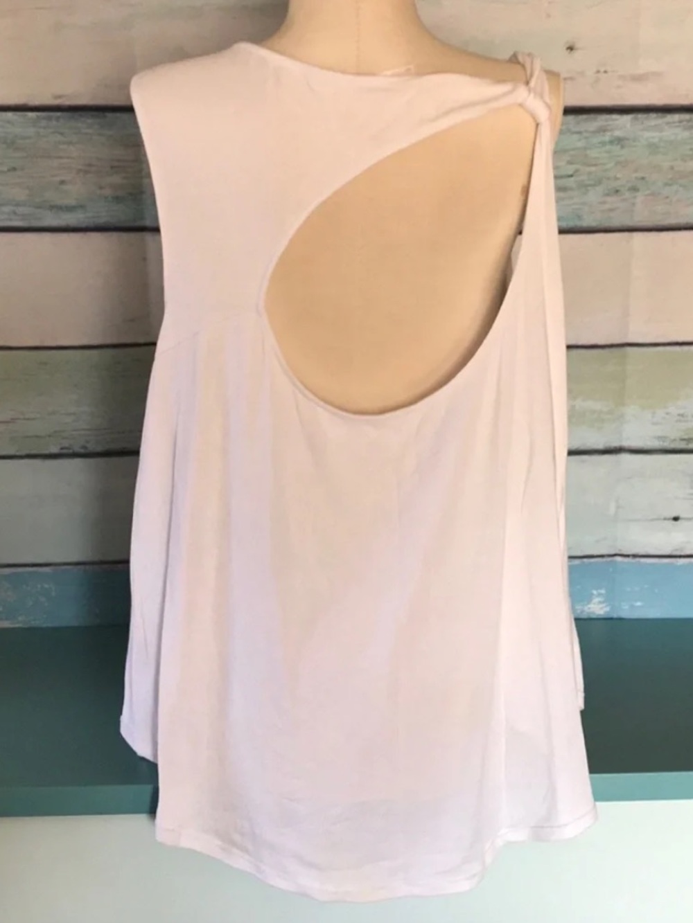 Free People Solitaire white Twist Cutout Swing Tank size L